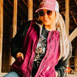 Carhartt Women's Raspberry Sherpa Lined Duck Canvas Vest